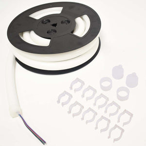 Neón LED flexible circular RGB - 24 V - Instalación sobre superficie - Ø20mm - 5 metros - 22W/m - Kit completo - IP67 (18)