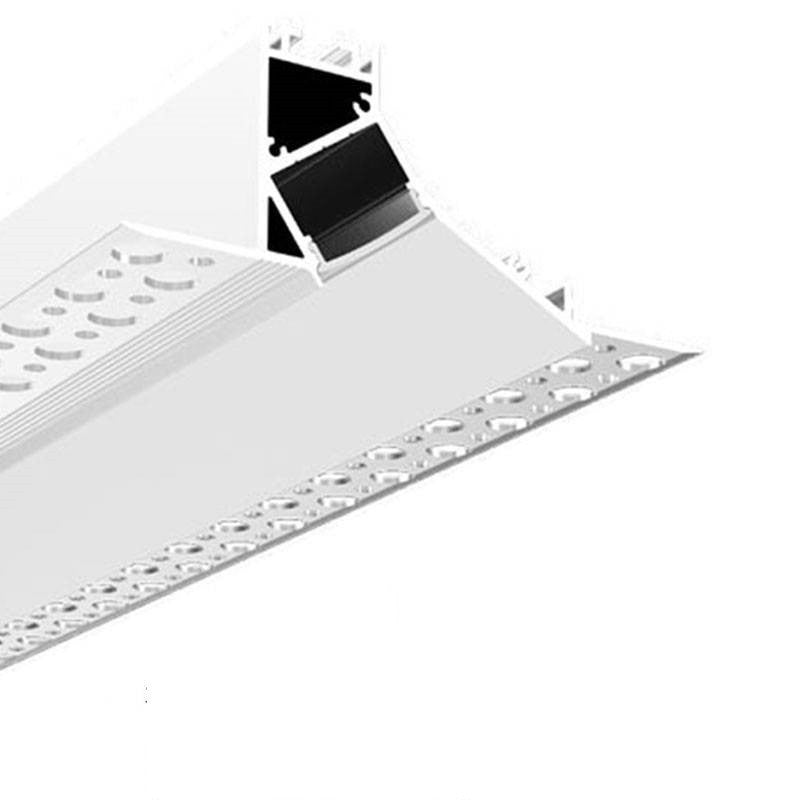 Perfil tira LED integración / trimless esquina - 94 x 34mm - Con difusor - 2 metros