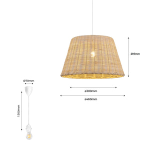 Lámpara colgante de mimbre "Hank" - Barcelona Led-Decoración