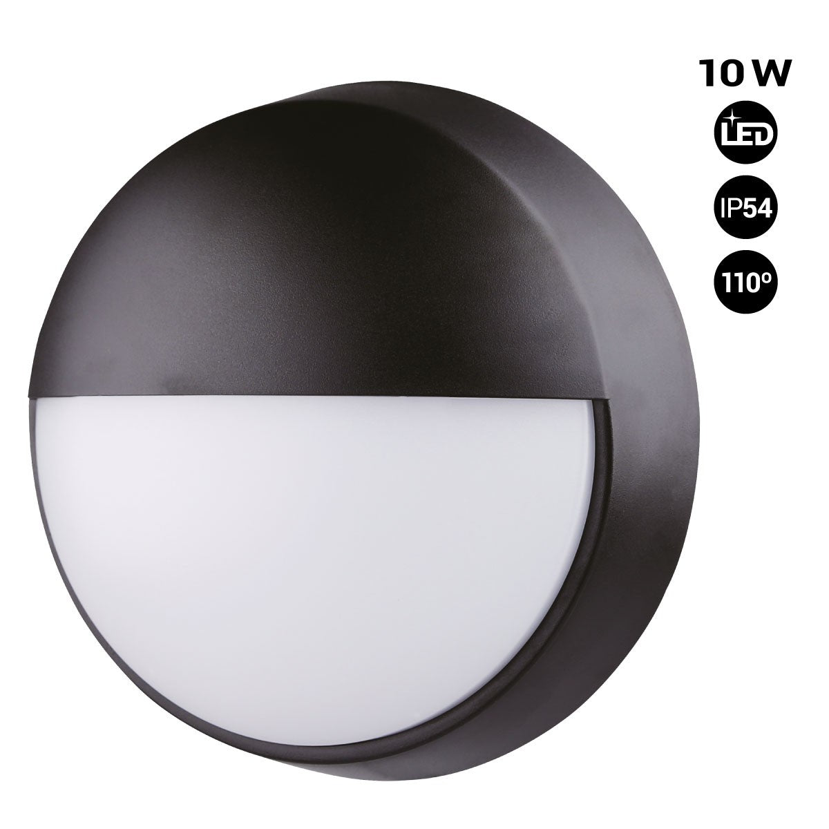Aplique de pared exterior circular - IP54 - 110º - 10W