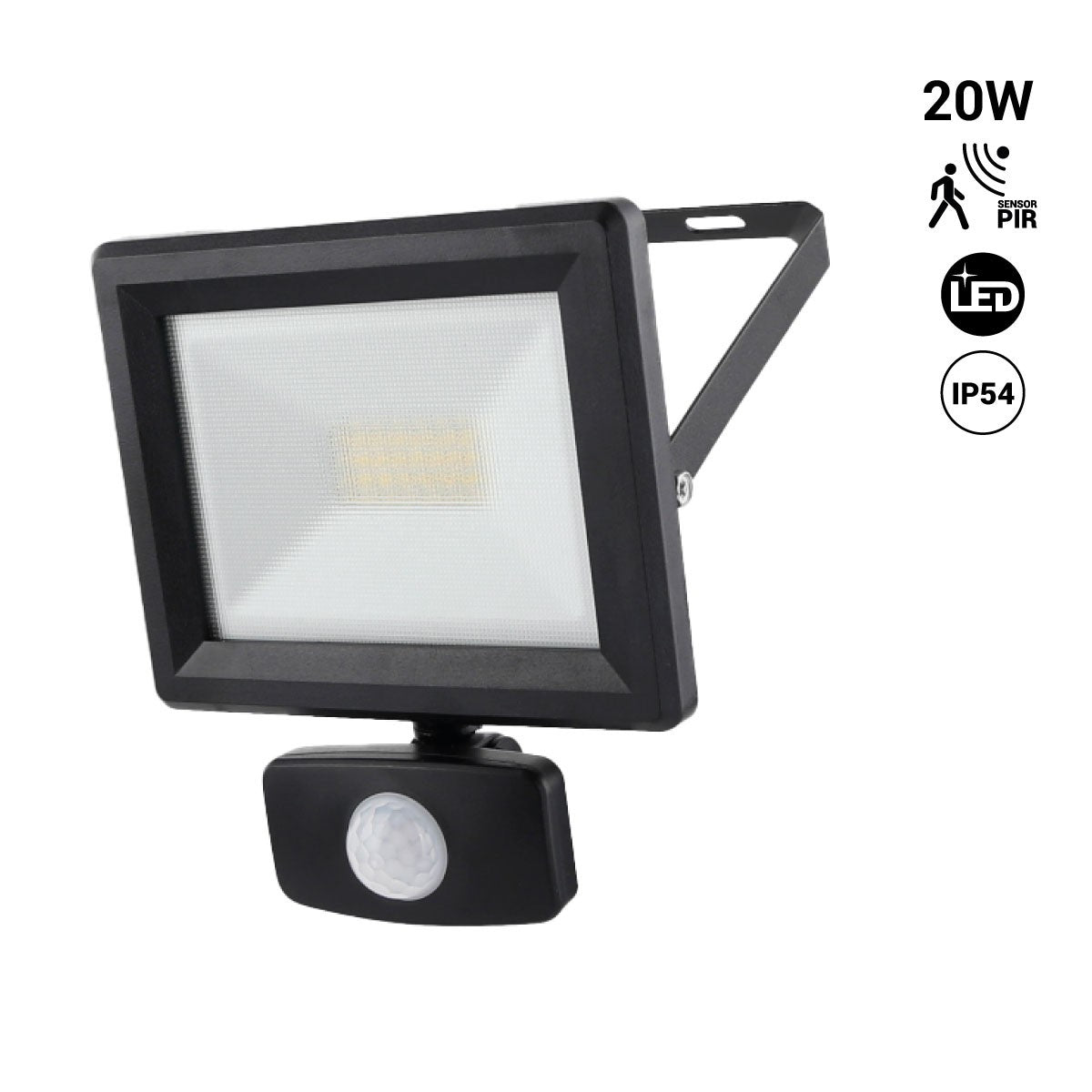 Proyector LED exterior con Sensor de movimiento- IP54 - 120º - 4000K- 20W