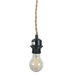 Casquillo E27 con cable de yute trenzado, interruptor y enchufe - Barcelona Led-