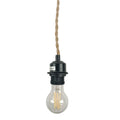 E27 socket with twisted jute cord, switch and plug 2