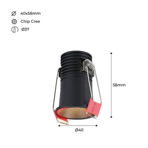 Foco LED empotrable - Chip Cree - Bajo UGR - 2700K - 3W - Barcelona Led-