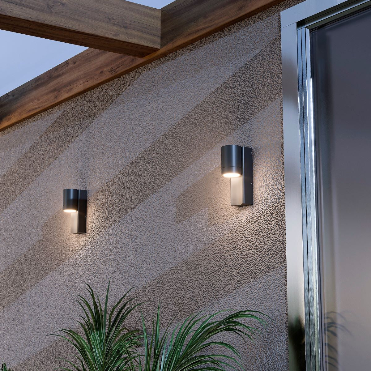 Aplique de pared exterior en aluminio "MALEY" - IP44 - GU10 (1)