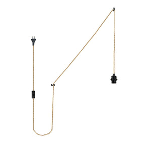 Casquillo E27 con cable de yute trenzado, interruptor y enchufe (1)