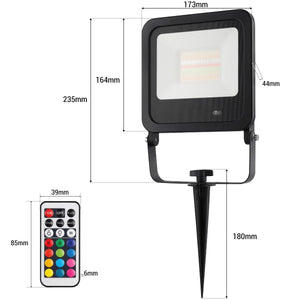 Proyector LED exterior RGBW con mando - IP65 - 120º- 50W - Barcelona Led-