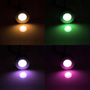 Kit 6 focos LED RGB empotrables en suelo Ø58x9mm 0,5W 12V-DC IP67 - Barcelona Led-
