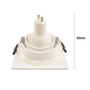Aro downlight cuadrado para bombilla GU10/MR16 - Difusor opal - Corte Ø 75-80 mm - IP54 - Barcelona Led-