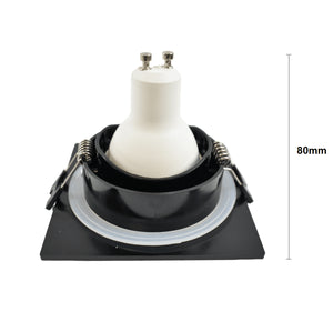 Aro downlight cuadrado para bombilla GU10/MR16 - Difusor opal - Corte Ø 75-80 mm - IP54 - Barcelona Led-