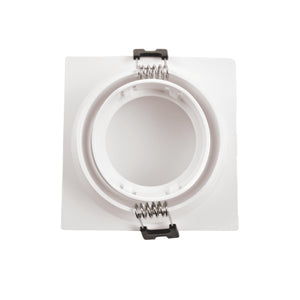 Aro downlight cuadrado para bombilla GU10/MR16 - Difusor opal - Corte Ø 75-80 mm - IP54 - Barcelona Led-