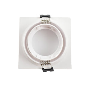 Aro downlight cuadrado para bombilla GU10/MR16 - Difusor opal - Corte Ø 75-80 mm - IP54 (6)
