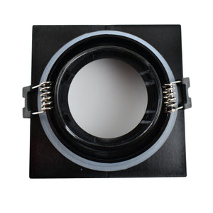Aro downlight cuadrado para bombilla GU10/MR16 - Difusor opal - Corte Ø 75-80 mm - IP54 - Barcelona Led-
