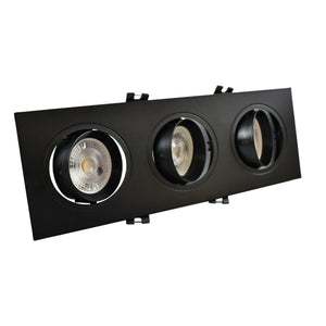 Aro downlight basculante para tres bombillas GU10/MR16 - Corte 75 x 235 mm - Barcelona Led-