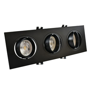 Aro downlight basculante para tres bombillas GU10/MR16 - Corte 75 x 235 mm (2)