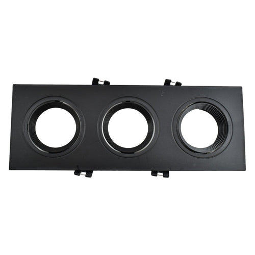 Tilting downlight ring for three GU10/MR16 bulbs - Cutout 75 x 235 mm