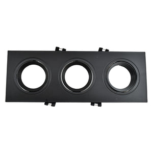 Aro downlight basculante para tres bombillas GU10/MR16 - Corte 75 x 235 mm