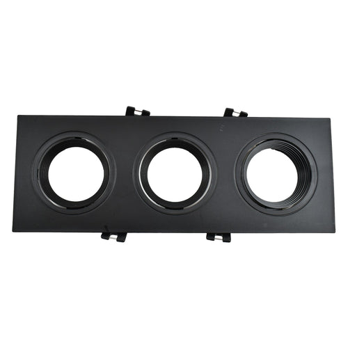 Kantelbare downlight ring voor drie GU10/MR16 lampen - Uitsparing 75 x 235 mm