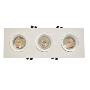 Aro downlight basculante para tres bombillas GU10/MR16 - Corte 75 x 235 mm - Barcelona Led-