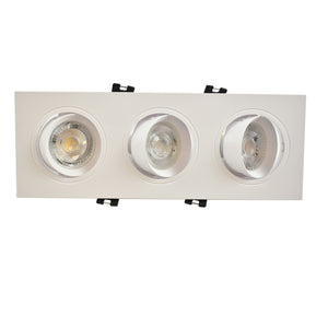 Aro downlight basculante para tres bombillas GU10/MR16 - Corte 75 x 235 mm (8)