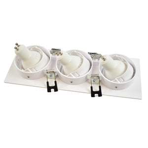 Aro downlight basculante para tres bombillas GU10/MR16 - Corte 75 x 235 mm (9)