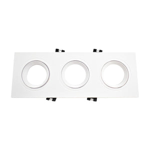 Aro downlight basculante para tres bombillas GU10/MR16 - Corte 75 x 235 mm - Barcelona Led-