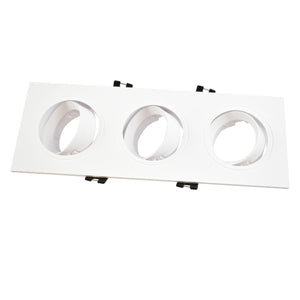 Aro downlight basculante para tres bombillas GU10/MR16 - Corte 75 x 235 mm - Barcelona Led-