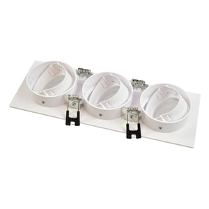 Aro downlight basculante para tres bombillas GU10/MR16 - Corte 75 x 235 mm - Barcelona Led-