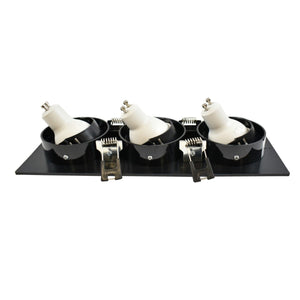 Aro downlight basculante para tres bombillas GU10/MR16 - Corte 75 x 235 mm - Barcelona Led-