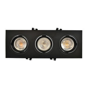 Aro downlight basculante para tres bombillas GU10/MR16 - Corte 75 x 235 mm - Barcelona Led-