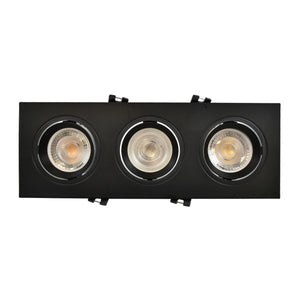 Aro downlight basculante para tres bombillas GU10/MR16 - Corte 75 x 235 mm (17)
