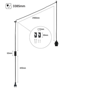 Casquillo E27 con cable de PVC, interruptor y enchufe (16)