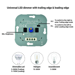 Dimmer Triac 300W - Regulación leading/trailing edge - Función encendido/apagado - Barcelona Led-Control y regulación