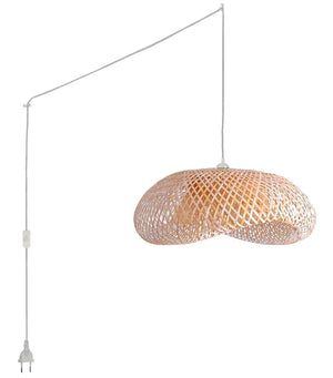 Lampara colgante de mimbre "Vimet Lite" con interruptor y enchufe (7)