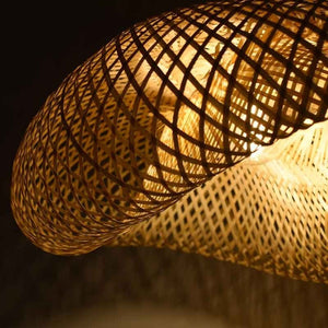 Lampara colgante de mimbre "Vimet Lite" con interruptor y enchufe - Barcelona Led-Decoración