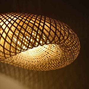 Lampara colgante de mimbre "Vimet Lite" con interruptor y enchufe - Barcelona Led-Decoración