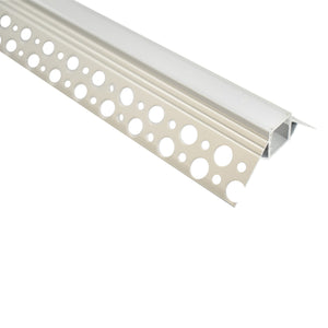 Perfil de aluminio integración escayola/pladur para esquina exterior - Tira LED hasta 10 mm - 2 metros (2)