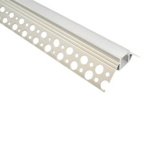 Perfil de aluminio integración escayola/pladur para esquina exterior - Tira LED hasta 10 mm - 2 metros - Barcelona Led-