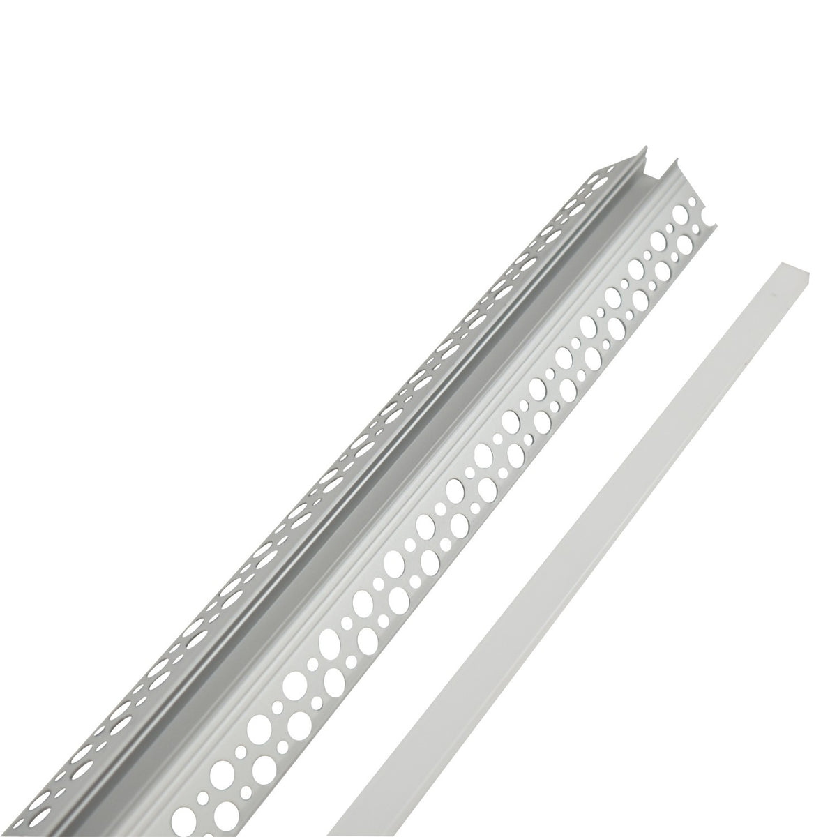 Perfil de aluminio integración escayola/pladur para esquina exterior - Tira LED hasta 10 mm - 2 metros