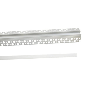 Perfil de aluminio integración escayola/pladur para esquina exterior - Tira LED hasta 10 mm - 2 metros - Barcelona Led-