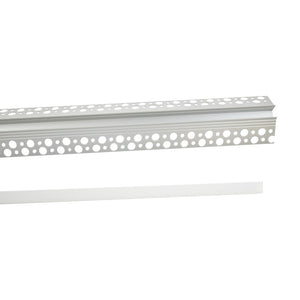 Perfil de aluminio integración escayola/pladur para esquina exterior - Tira LED hasta 10 mm - 2 metros (6)