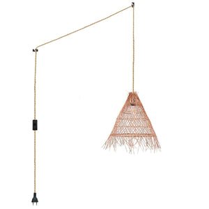 Lámpara colgante de mimbre "Willow" con interruptor y enchufe - Barcelona Led-Decoración