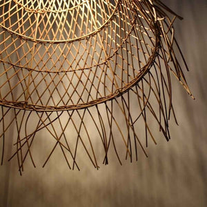 Lámpara colgante de mimbre "Willow" con interruptor y enchufe - Barcelona Led-Decoración