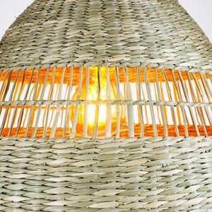 Lámpara colgante de mimbre "Ikken" con interruptor y enchufe - Barcelona Led-Decoración