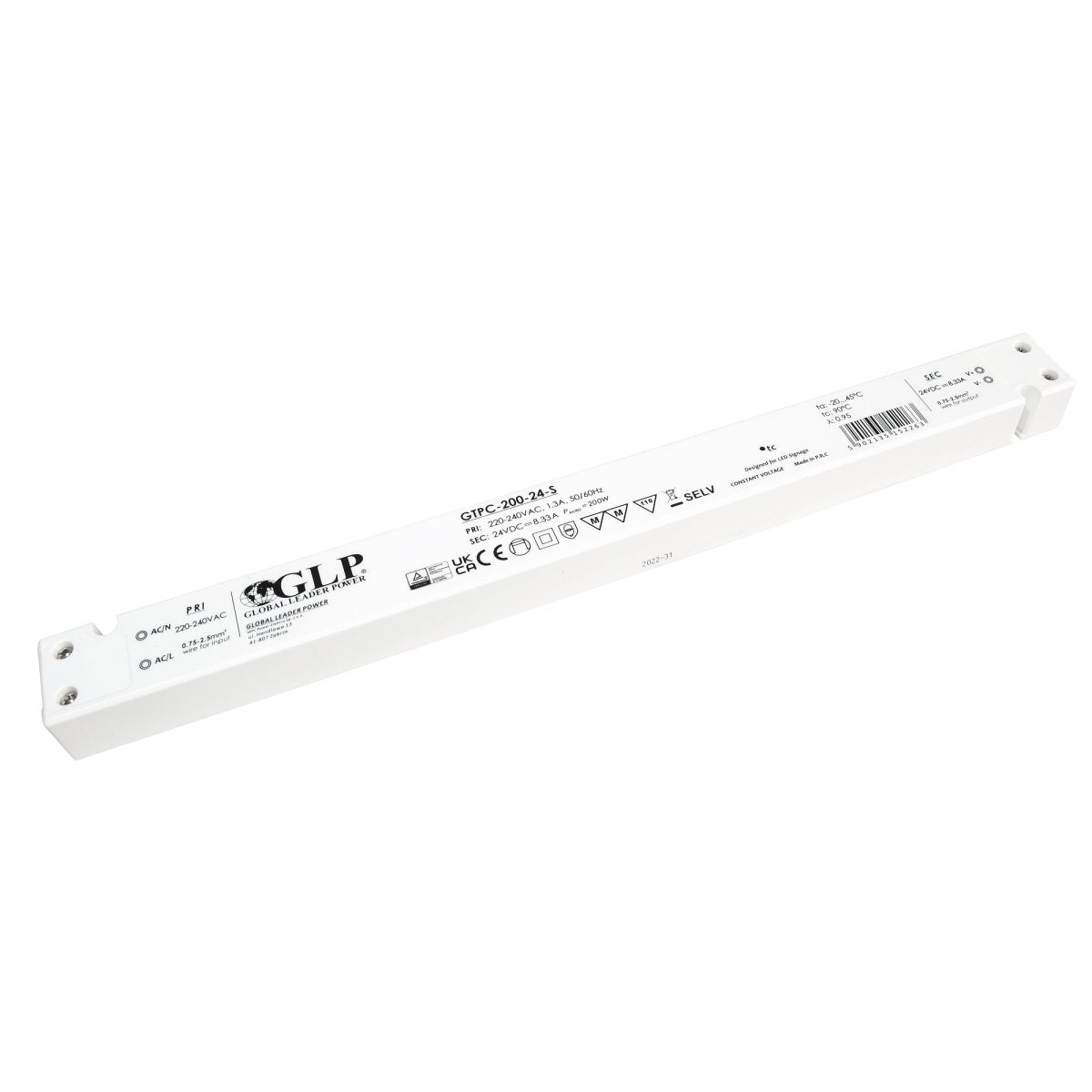 Fuente de alimentación Slim 200W 24V 8.33A - GLP - Barcelona Led-Material eléctrico