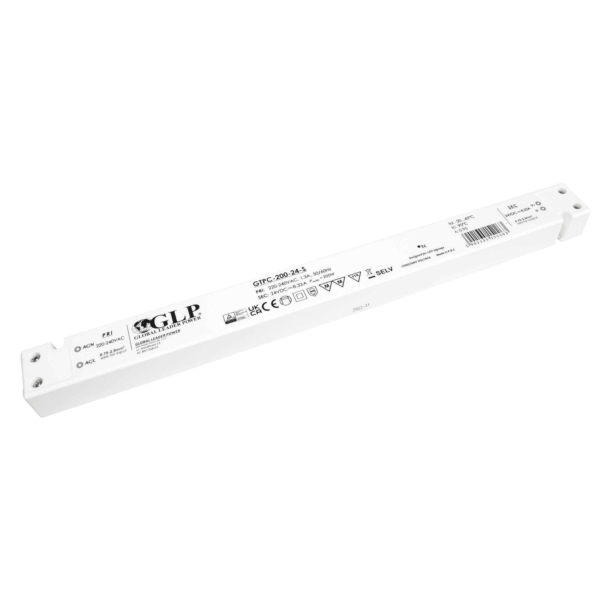 Fuente de alimentación Slim 200W 24V 8.33A - GLP