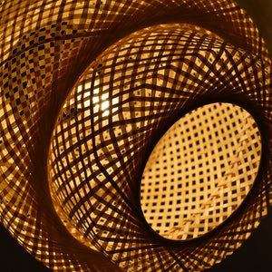 Lámpara colgante de mimbre "Onna" con interruptor y enchufe - Barcelona Led-Decoración