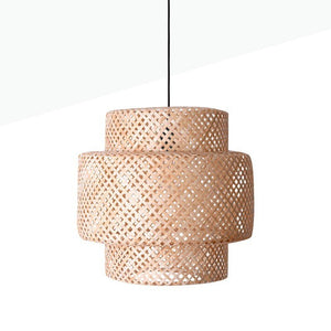 Lámpara colgante de mimbre "Onna" con interruptor y enchufe - Barcelona Led-Decoración