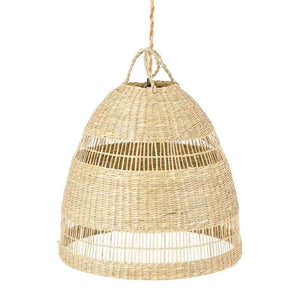 Lámpara colgante de mimbre "Ikken" con interruptor y enchufe - Barcelona Led-Decoración