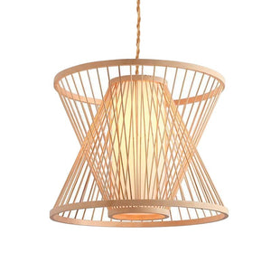 Lámpara colgante de bambú "Rise" con interruptor y enchufe (7)